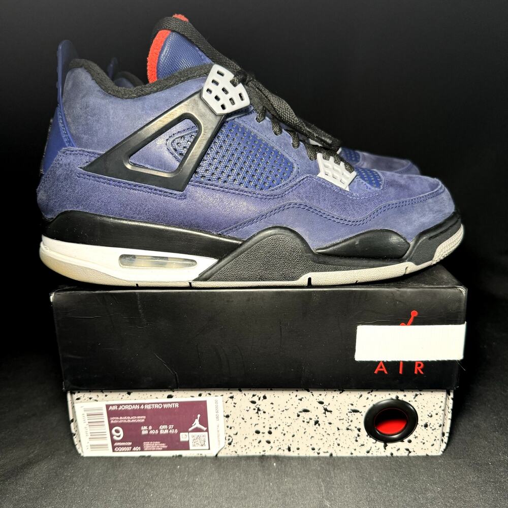 Size 9 - Nike Air Jordan 4 Retro Winter Loyal Blue 2019 Men's Shoes